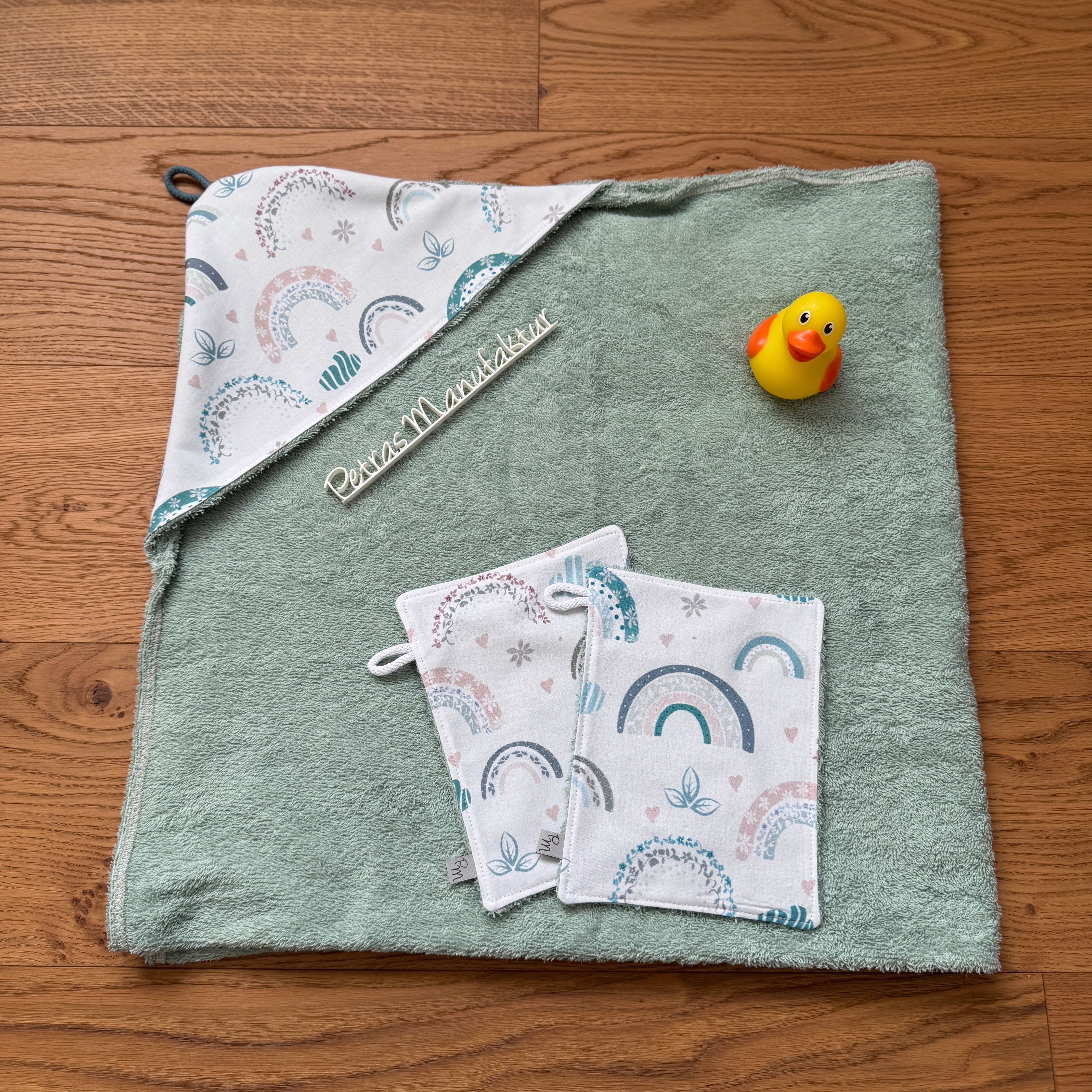 Badetuch-Set „Regenbogen pastell“